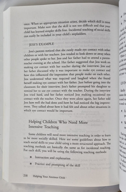 Helping Your Anxious Child 2nd edition: A Step-by-Step Guide for Parents by Ronald M. Rapee et al (Like new, 2008, Pbk, 283 pages, New Harbinger Publications)