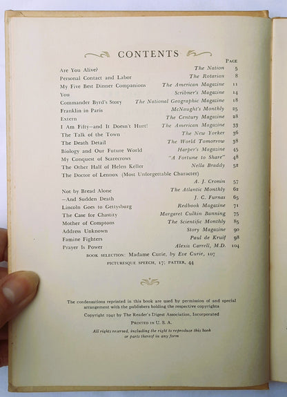 A Reader's Digest Anthology by The Reader's Digest Association (Very good, 1941, HC, 123 pages)