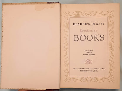 Reader's Digest Condensed Books Volume 4 Autumn Selections 1956 (Good, 574 pages, HC)