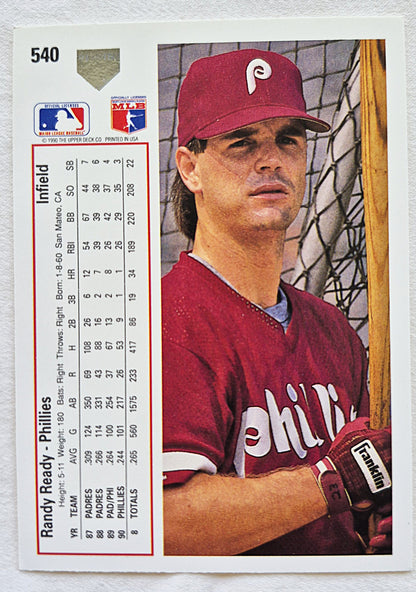 Ready Randy Philadelphia Phillies #540 Infield Upper Deck 1991 Baseball Card