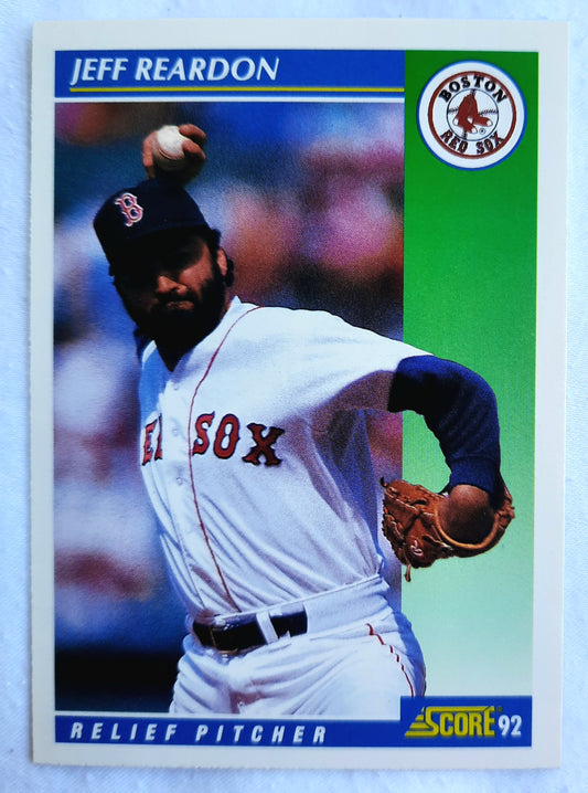 Score '92 Jeff Reardon Boston Red Sox Relief Pitcher #58 Baseball Card Near Mint