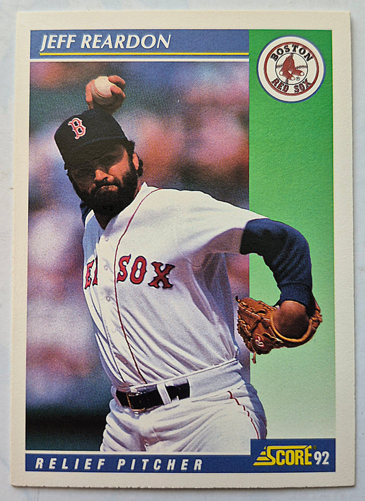 Bewertung '92 Jeff Reardon Boston Red Sox Relief Pitcher #58 Baseballkarte Near Mint