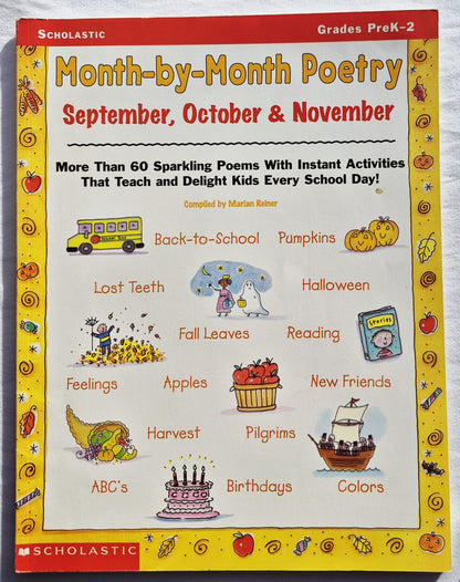 Month-by-Month Poetry Grades PK-2 by Marian Reiner (Good, 1999, Pbk, 64 pages, Scholastic)