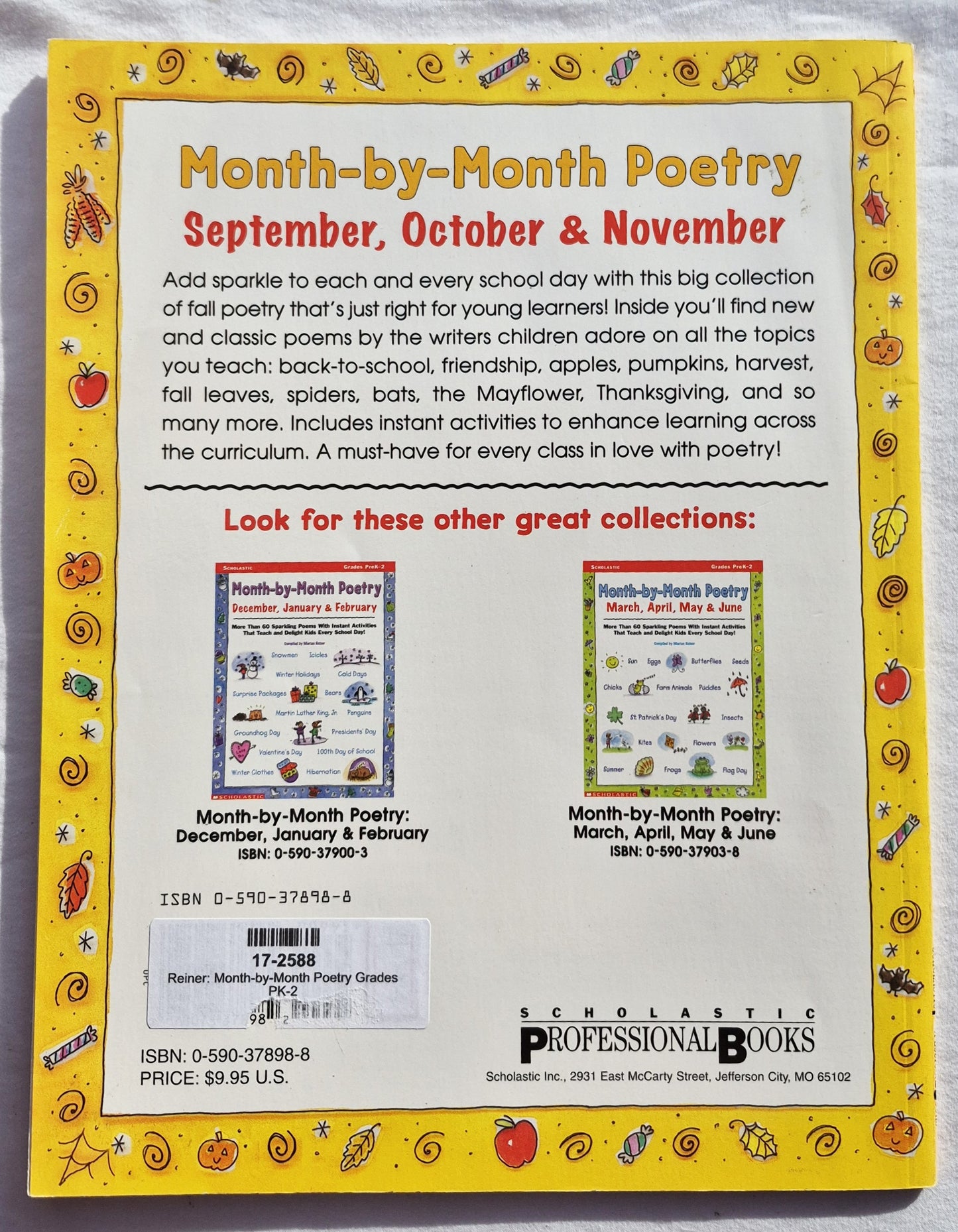Month-by-Month Poetry Grades PK-2 by Marian Reiner (Good, 1999, Pbk, 64 pages, Scholastic)