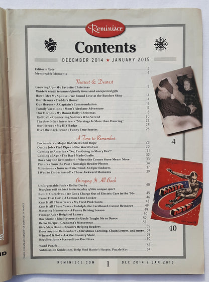 Reminisce Magazine December 2014/January 2015 (Very good, Pbk, 64 pages, Reader's Digest, Collectible)