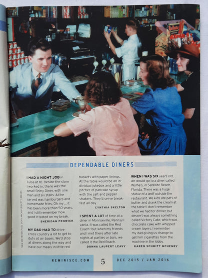 Reminisce Magazine December 2015/January 2016 (Very good, Pbk, 68 pages, Reader's Digest, Collectible)