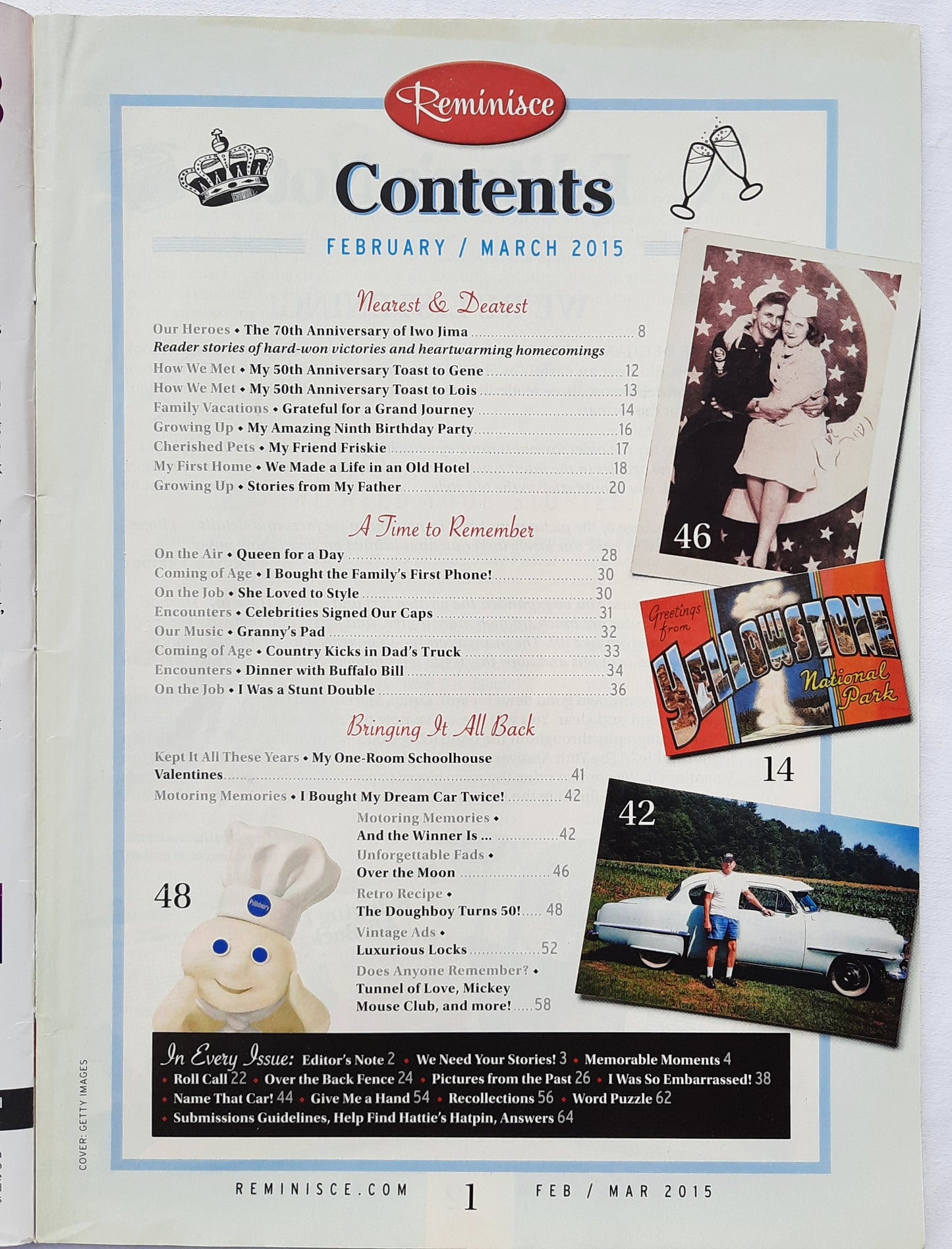 Reminisce Magazine February/March 2015 (Very good, Pbk, 64 pages, Reader's Digest, Collectible)