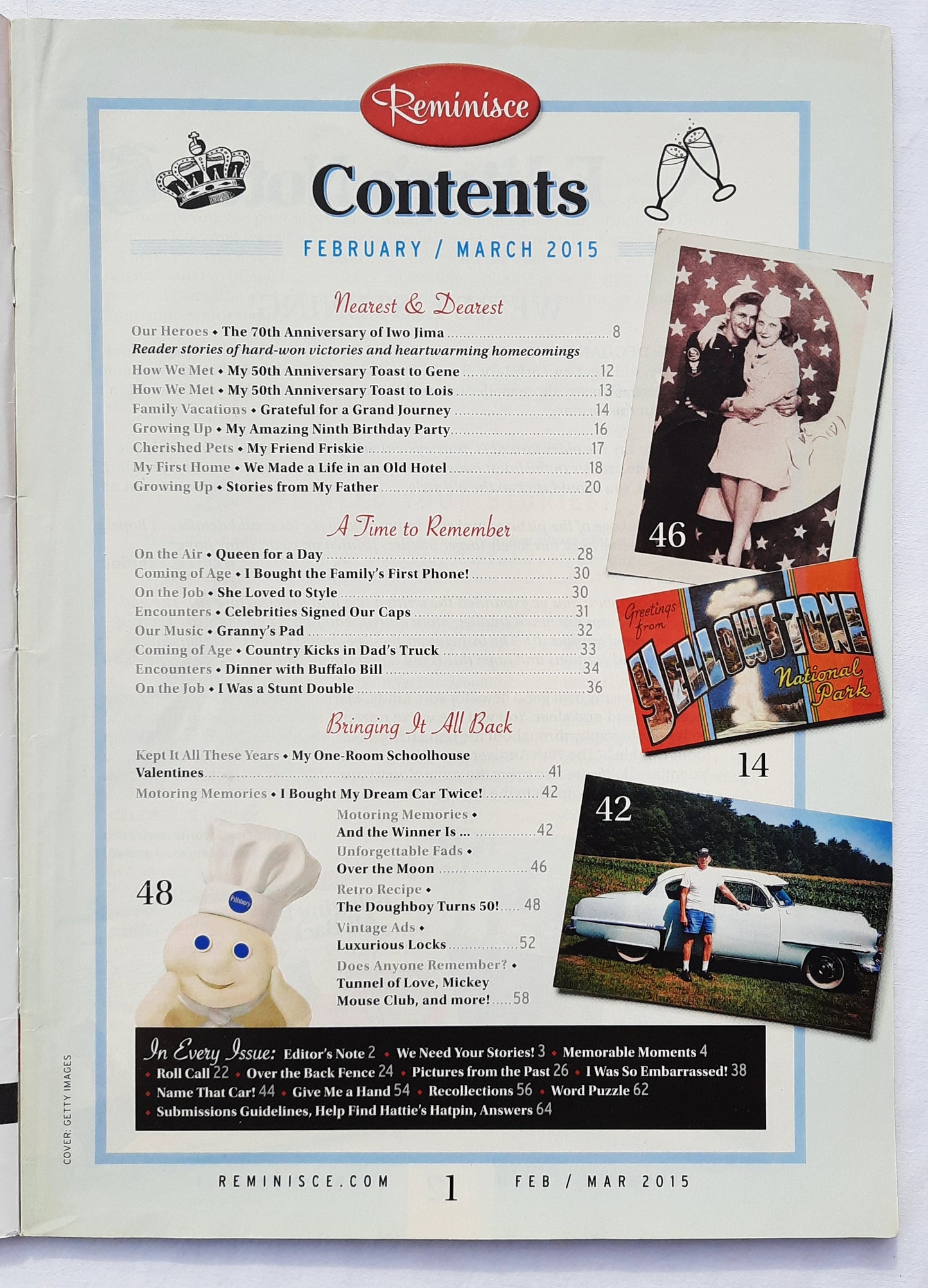 Reminisce Magazine February/March 2015 (Very good, Pbk, 64 pages, Reader's Digest, Collectible)