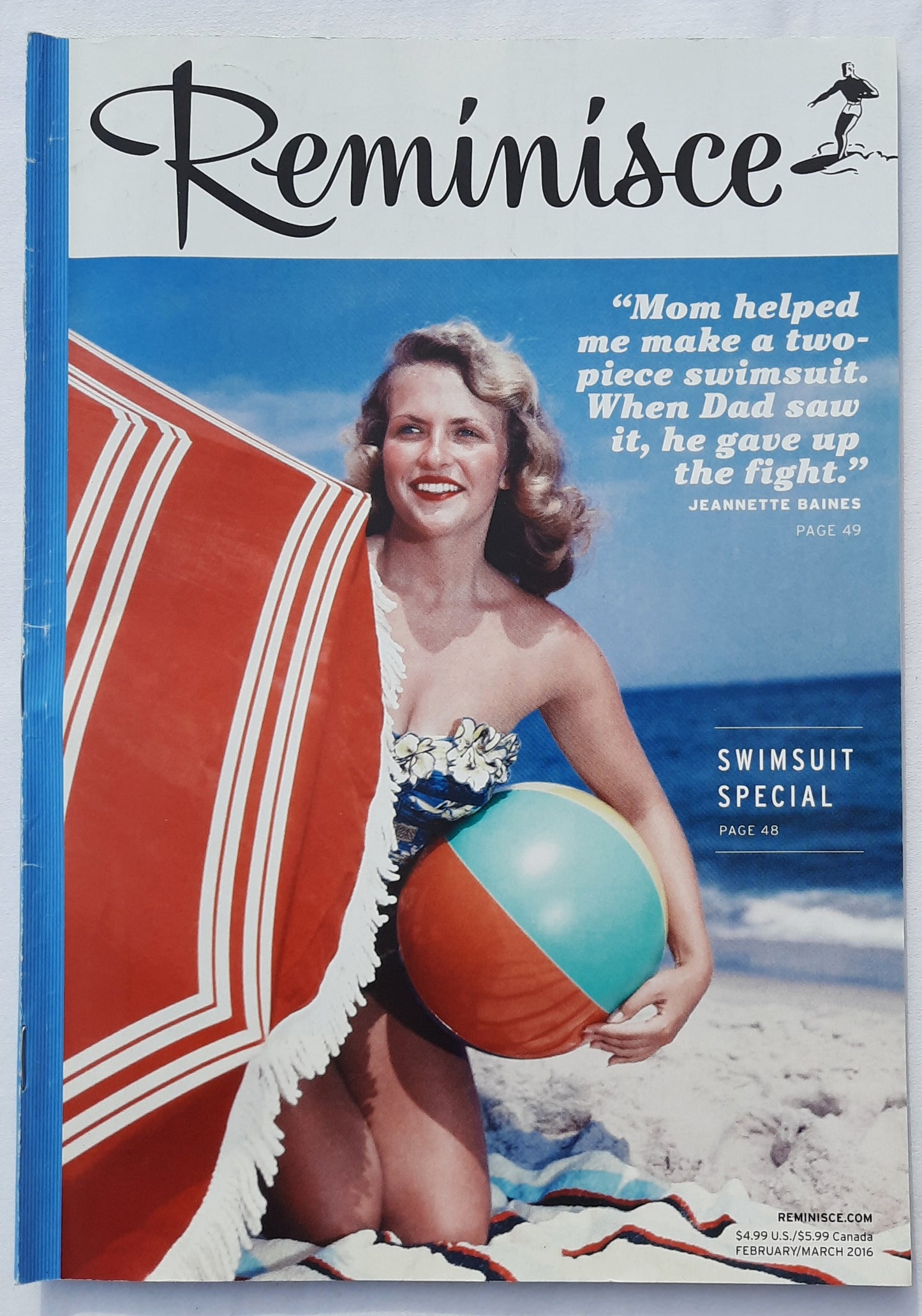 Reminisce Magazine February/March 2016 (Very good, Pbk, 72 pages, Reader's Digest, collectible)