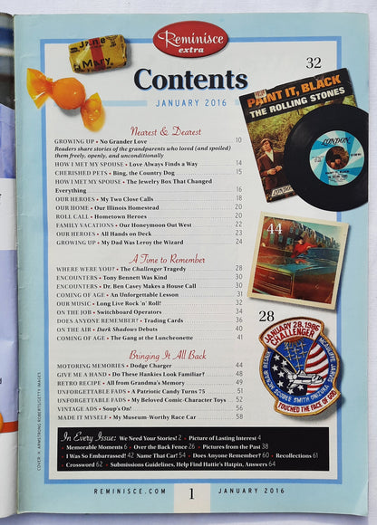 Reminisce Magazine January 2016 (Very good, Pbk, 64 pages, Reader's Digest, Collectible)