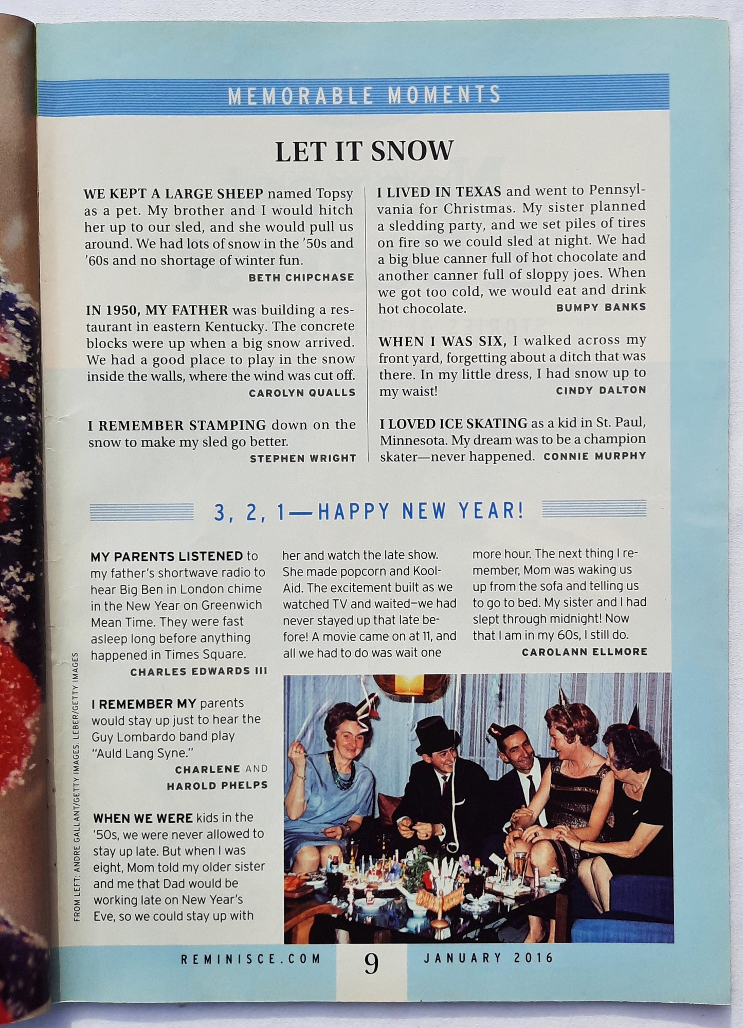 Reminisce Magazine January 2016 (Very good, Pbk, 64 pages, Reader's Digest, Collectible)