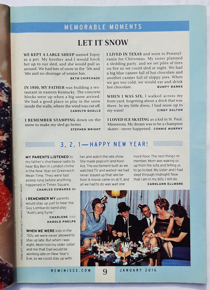 Reminisce Magazine January 2016 (Very good, Pbk, 64 pages, Reader's Digest, Collectible)