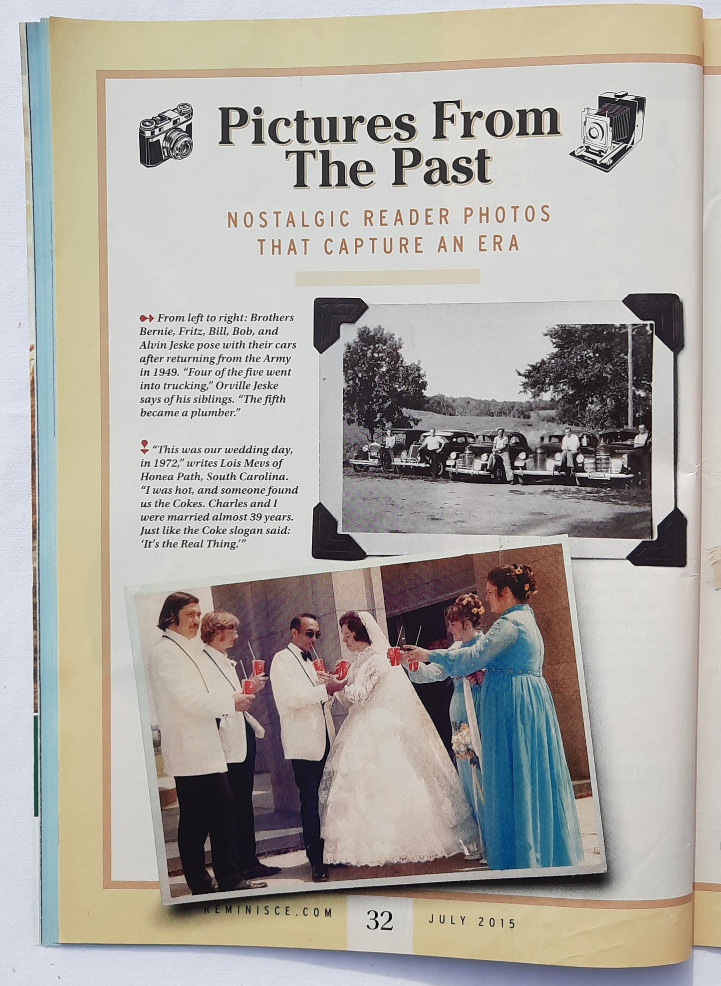 Reminisce Magazine July 2015 (Very good, Pbk, 64 pages, Reader's Digest, Collectible)