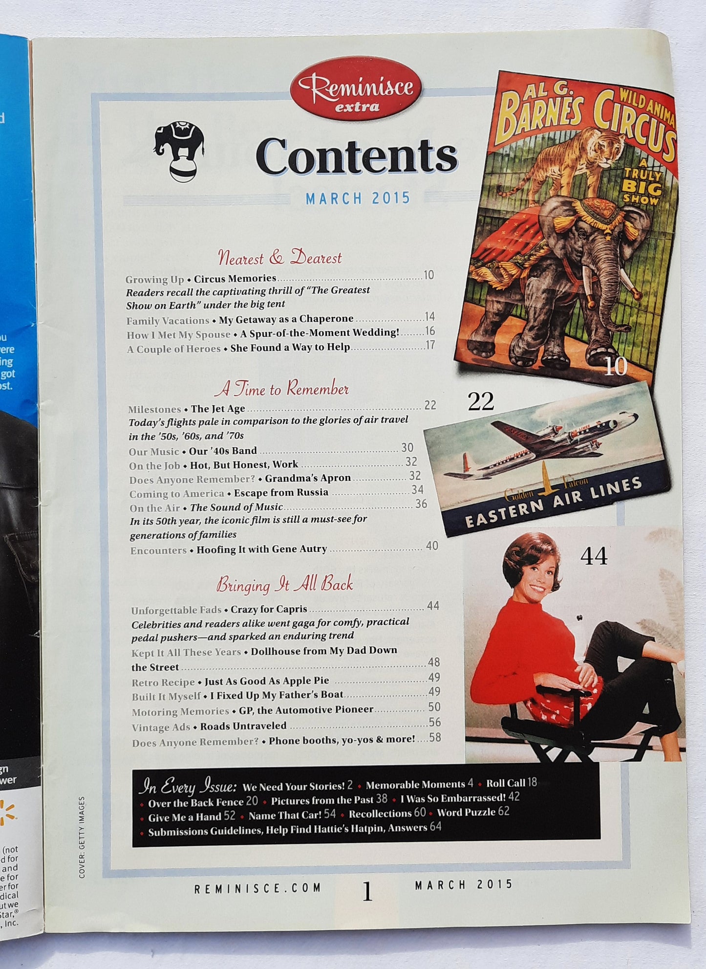 Reminisce Magazine March 2015 (Very good, Pbk, 64 pages, Reader's Digest, Collectible)