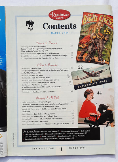Reminisce Magazine March 2015 (Very good, Pbk, 64 pages, Reader's Digest, Collectible)