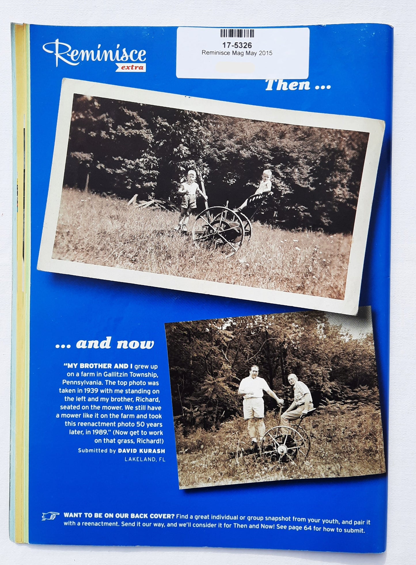 Reminisce Magazine May 2015 (Very good, Pbk, 64 pages, Reader's Digest, Collectible)