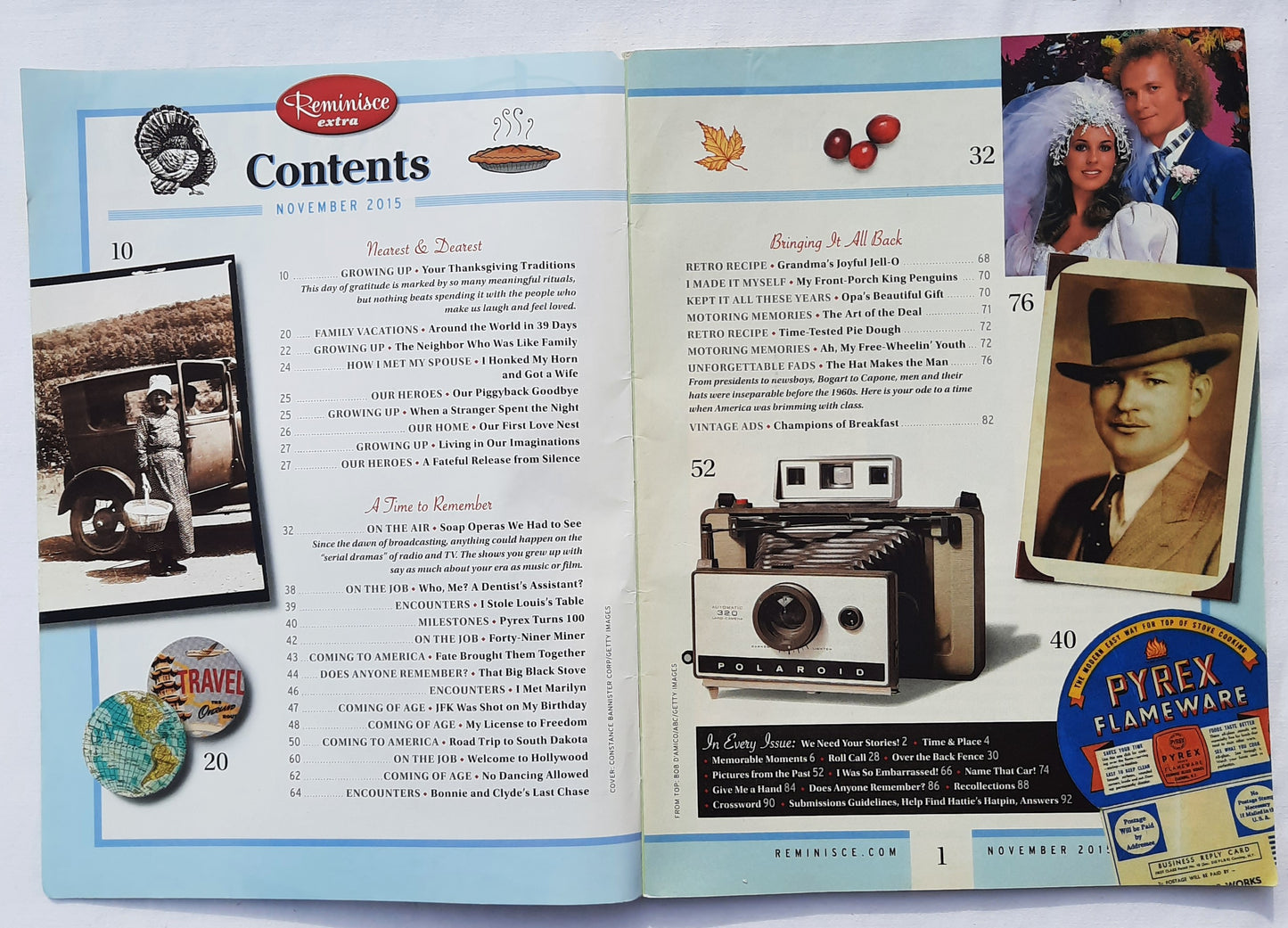 Reminisce Magazine November 2015 (Very good, Pbk, 92 pages, Reader's Digest, Collectible)