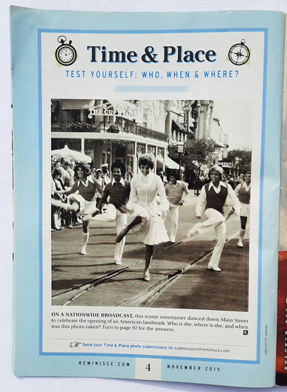 Reminisce Magazine November 2015 (Very good, Pbk, 92 pages, Reader's Digest, Collectible)