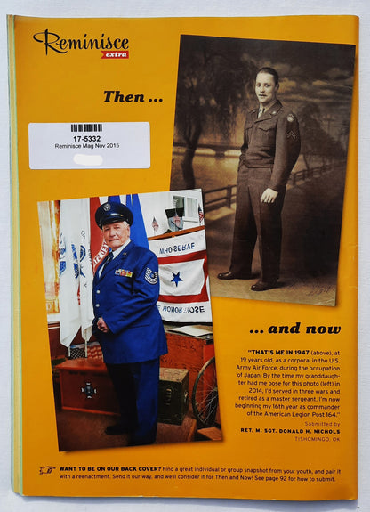 Reminisce Magazine November 2015 (Very good, Pbk, 92 pages, Reader's Digest, Collectible)