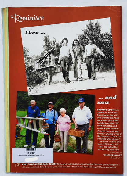 Reminisce Magazine October/November 2015 (Very good, Pbk, 64 pages, Reader's Digest, Collectible)