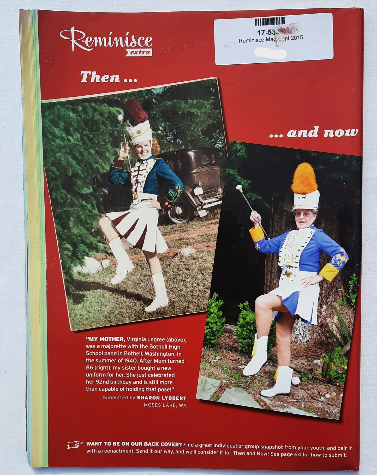 Reminisce Magazine September 2015 (Very good, Pbk, 64 pages, Reader's Digest, Collectible)