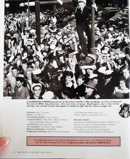Reminisce Books: 'We Pulled Together and Won!' edited by Deb Mulvey (Very good, 1993, HC, 162 pages, Reiman Media)