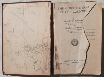 The Constitution of Our Country by Frank A. Rexford; Clara Carson (Fair, 1926, HC, American Book Co.)