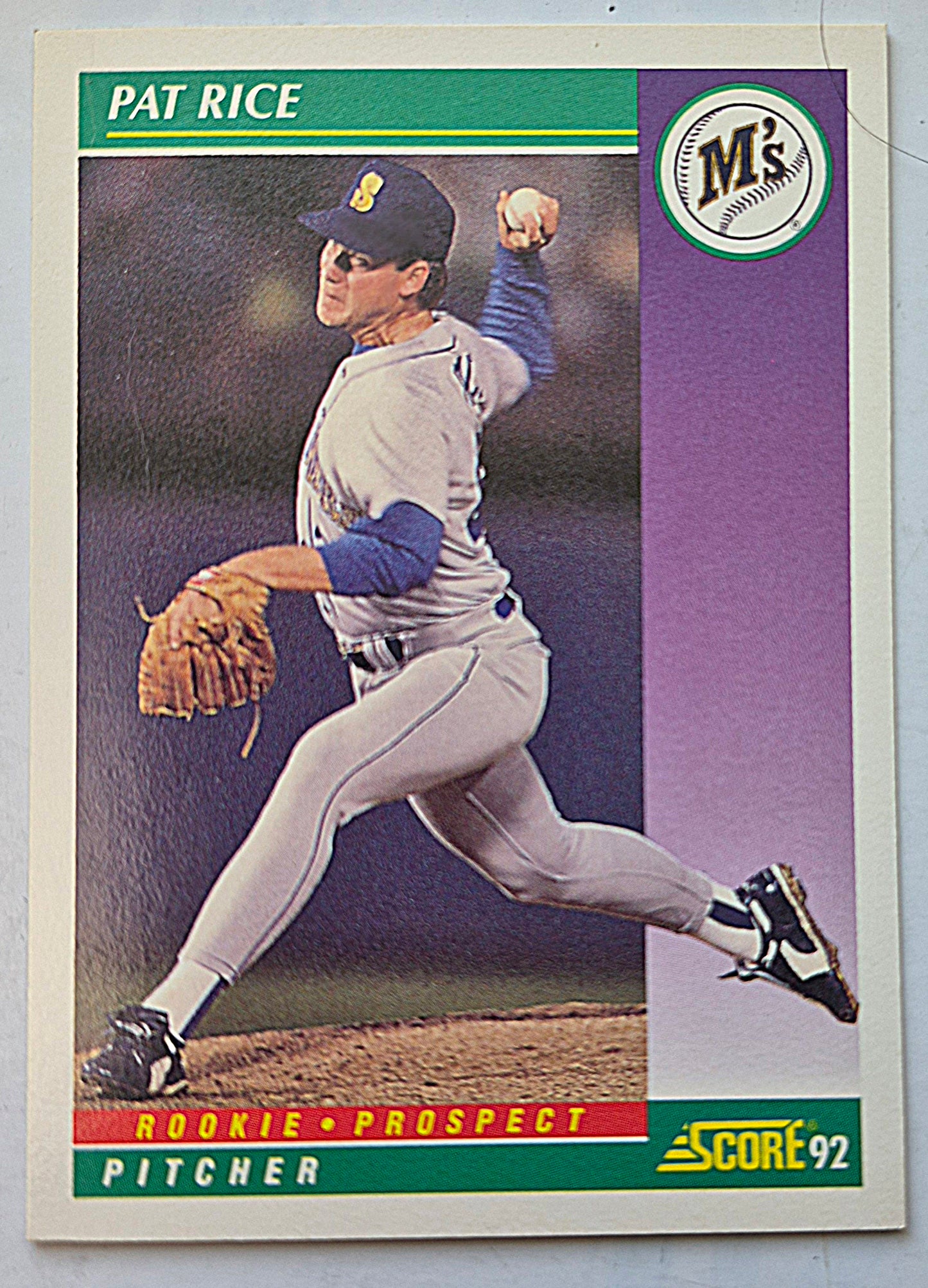Rice Pat Seattle Mariners Pitcher #423 Rookie Prospect Score '92 Baseball Card