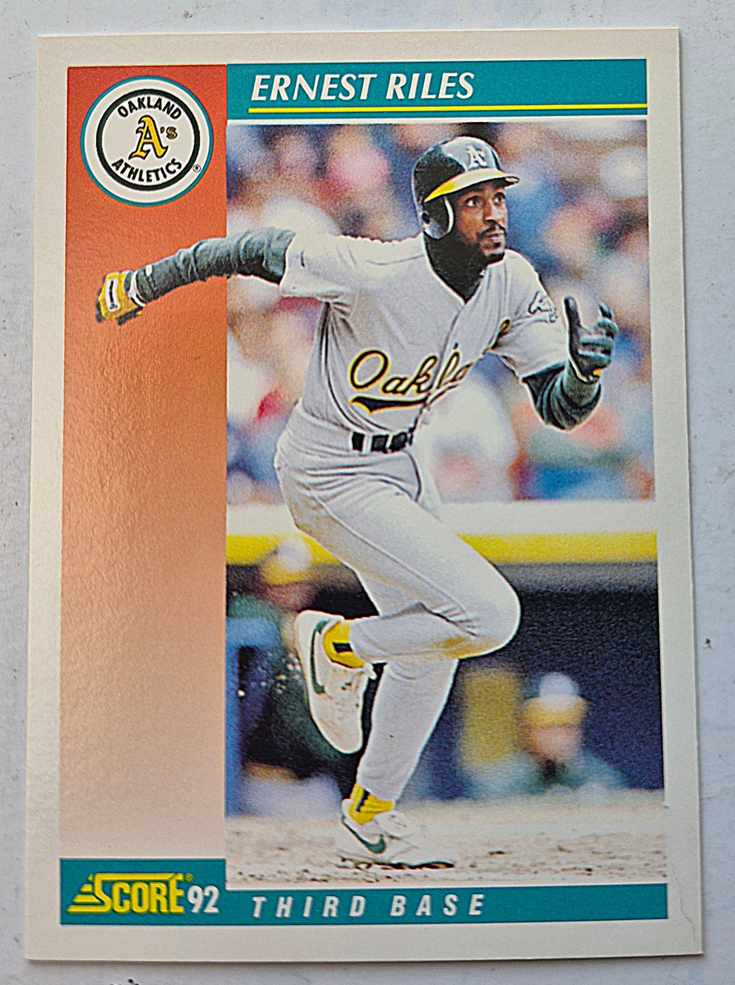 Riles Ernest Oakland Athletics Third Base #222 Score '92 Baseball Card