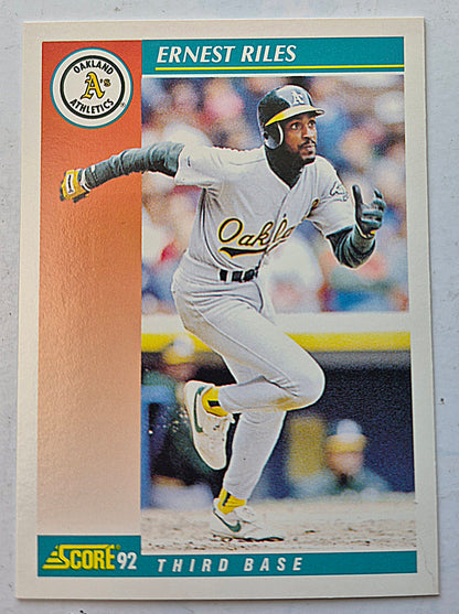 Riles Ernest Oakland Athletics Third Base #222 Score '92 Baseball Card