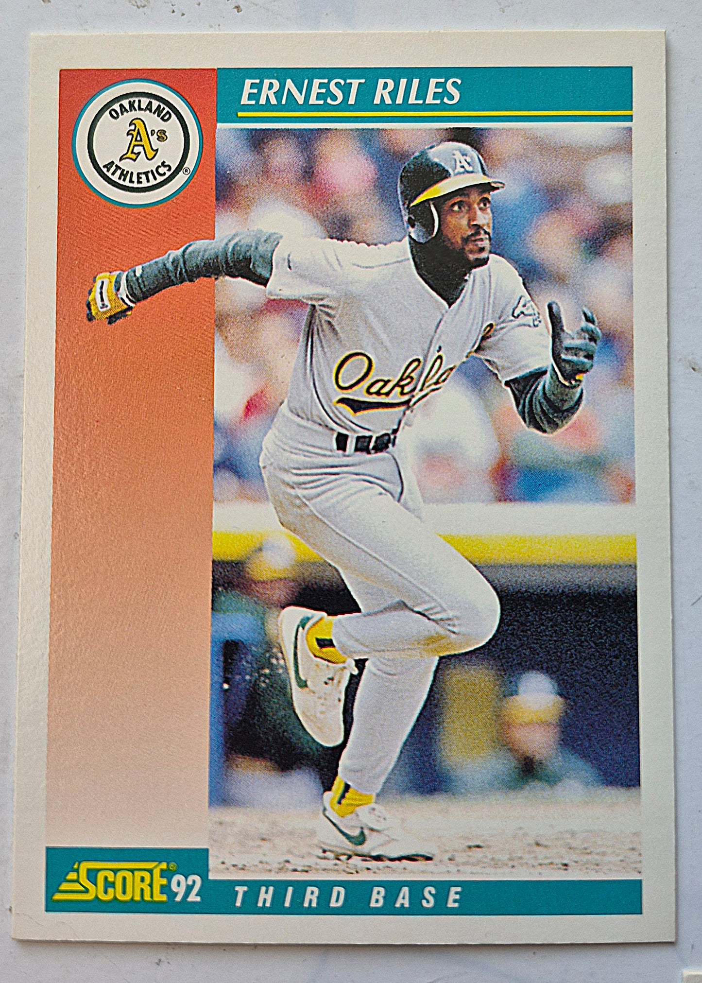 Riles Ernest Oakland Athletics Third Base #222 Score '92 Baseball Card