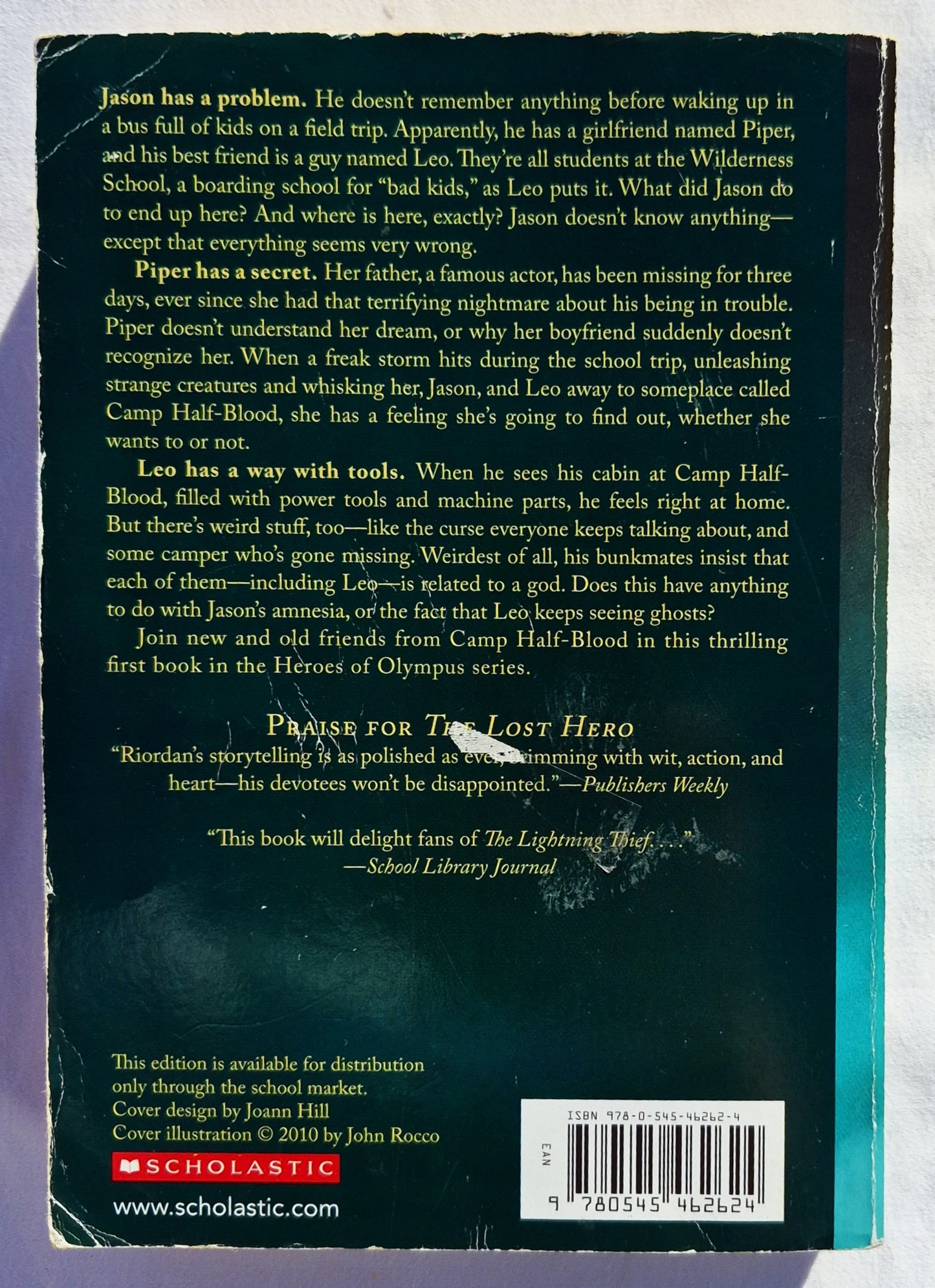 The Lost Hero by Rick Riordan (The Heroes of Olympus #1, Good, 2012, Pbk, 557 pages, Scholastic)