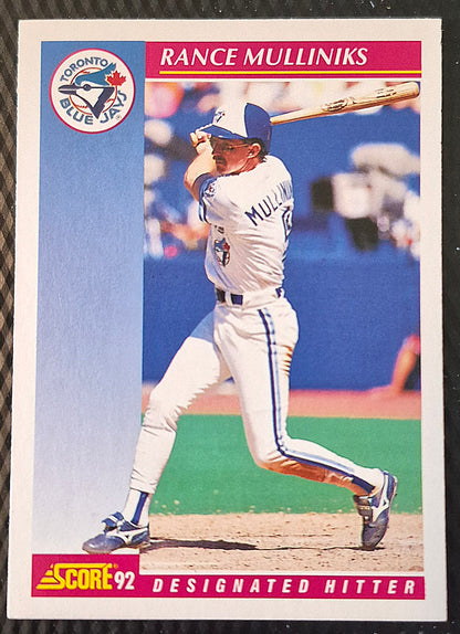 Mulliniks Randy Toronto Blue Jays Designated Hitter #132 Score '92 Baseball Card