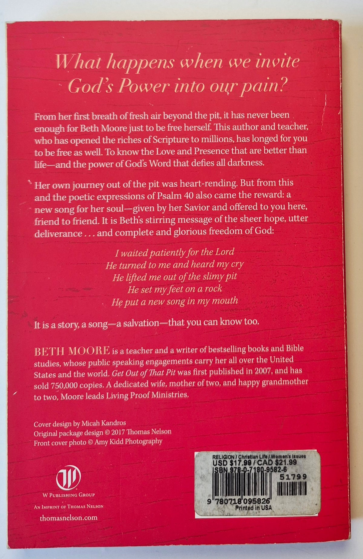 Get Out of that Pit: Straight Talk about God's Deliverance by Beth Moore (Good, Pbk)