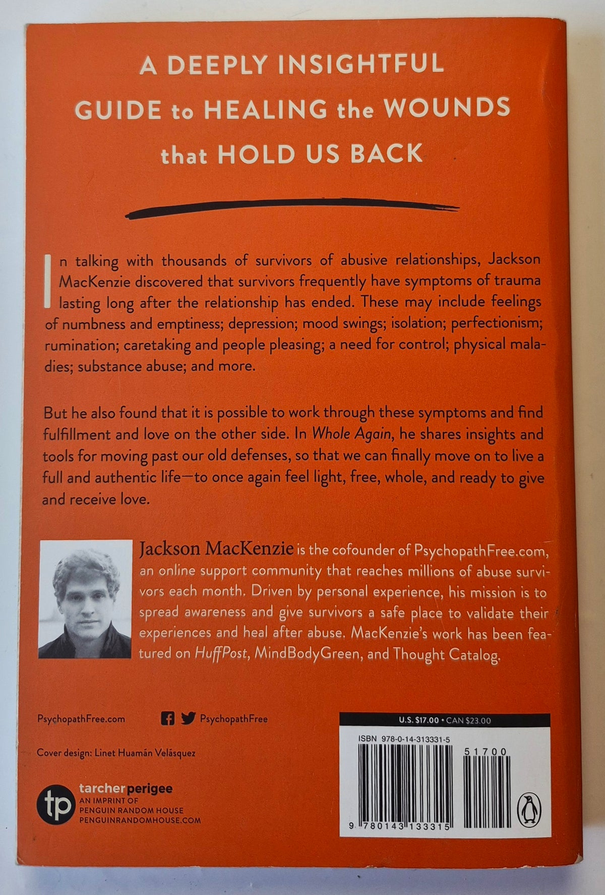 Whole Again: Healing Your Heart and Rediscovering Your True Self by Jackson MacKenzie (Very Good, 2019, Pbk, 266 pgs, Tarcher Perigee)