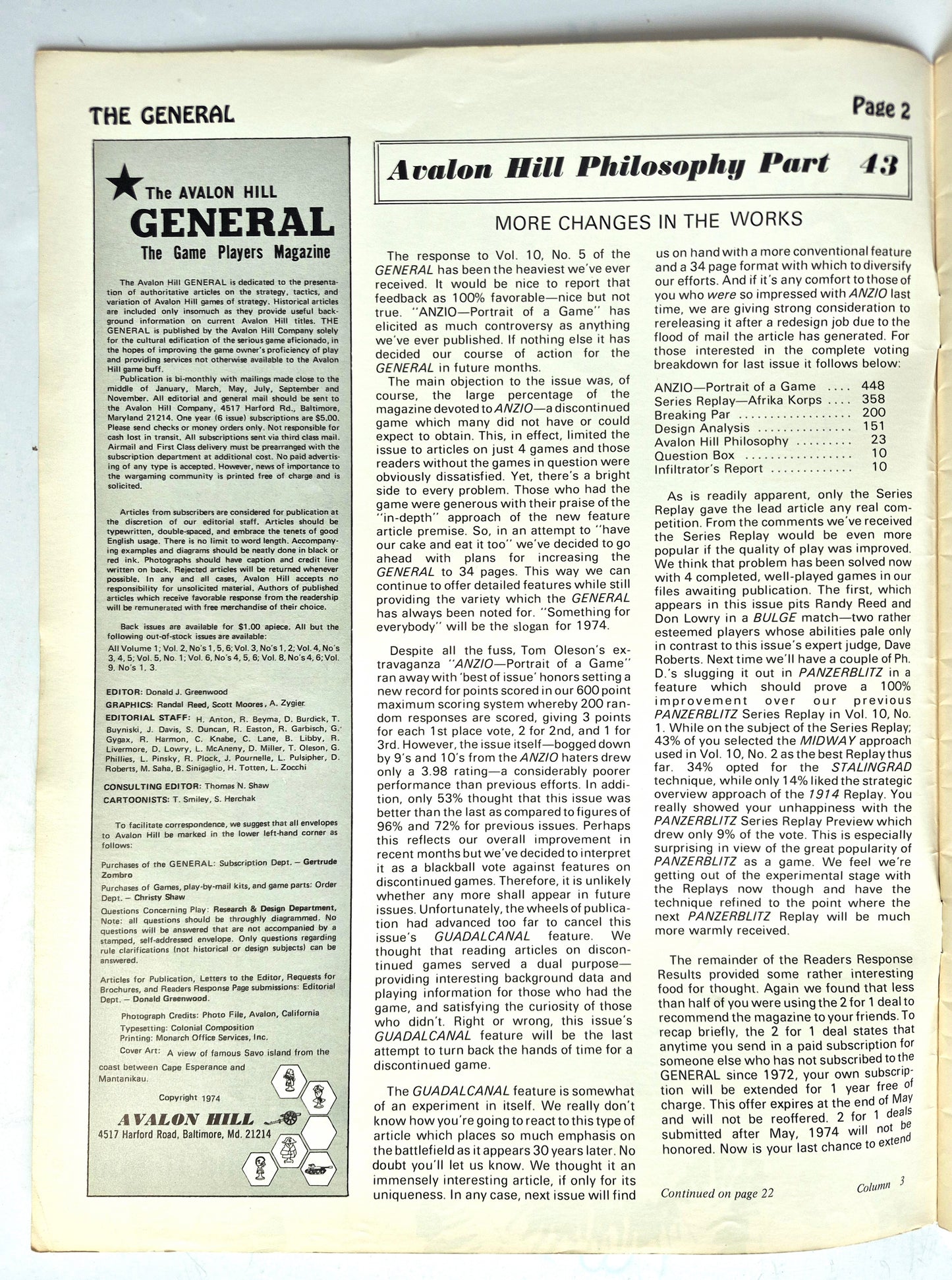 The Avalon Hill General Mar-Apr 1974 Vol. 10 No 6 Guadalcanal: The Campaign, the Island, the Game