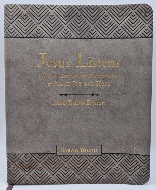 Jesus Listens Daily Devotional Prayer of Peace, Joy, and Hope Note-Taking Edition by Sarah Young (Good, 2022, Leathertouch, 383 pgs, Thomas Nelson)
