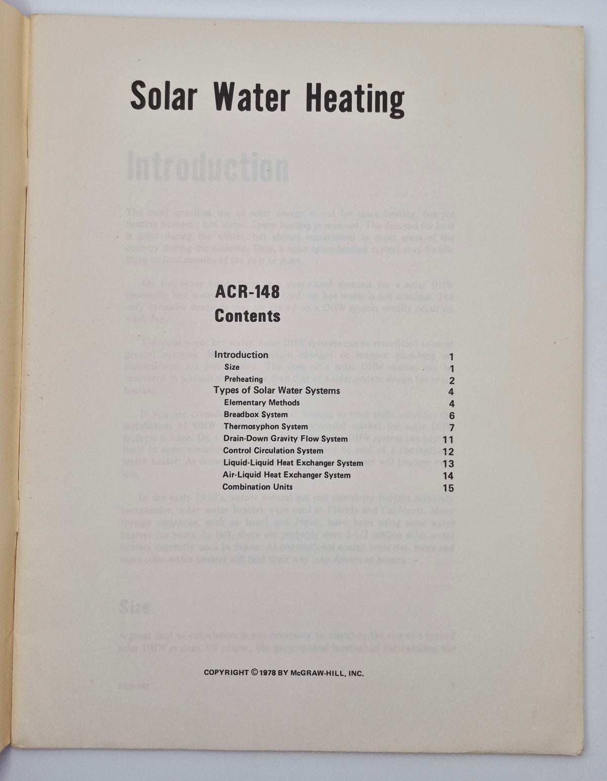 Solar Water Heating ACR-148 by McGraw-Hill (Good, 1978, Pbk, 31 pgs, NRI Air Conditioning, Refrigeration, and Heating School)