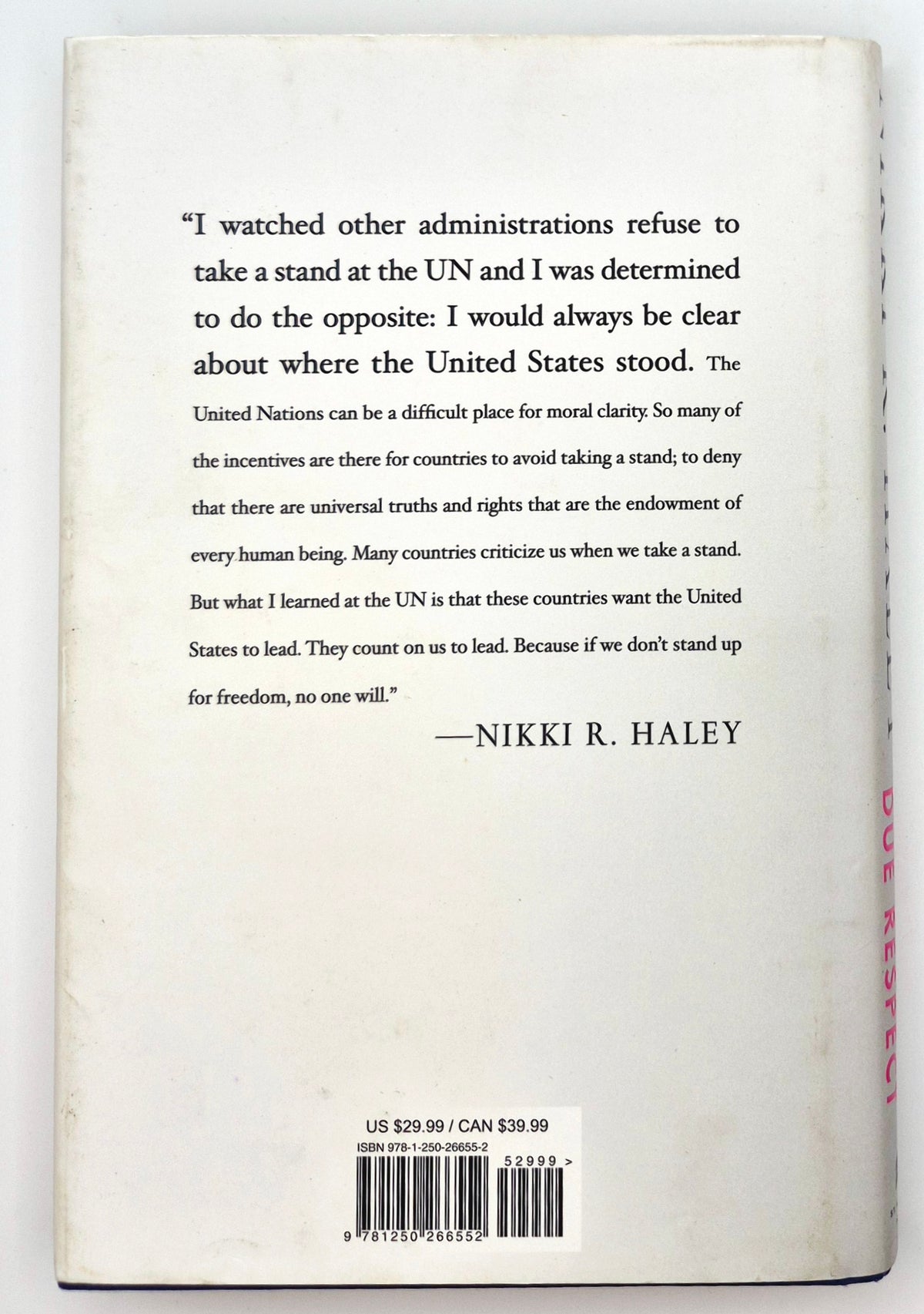 With All Due Respect: Defending America with Grit and Grace von Nikki R. Haley (Sehr gut, 2019, HC, 262 Seiten, St. Martin's Press)