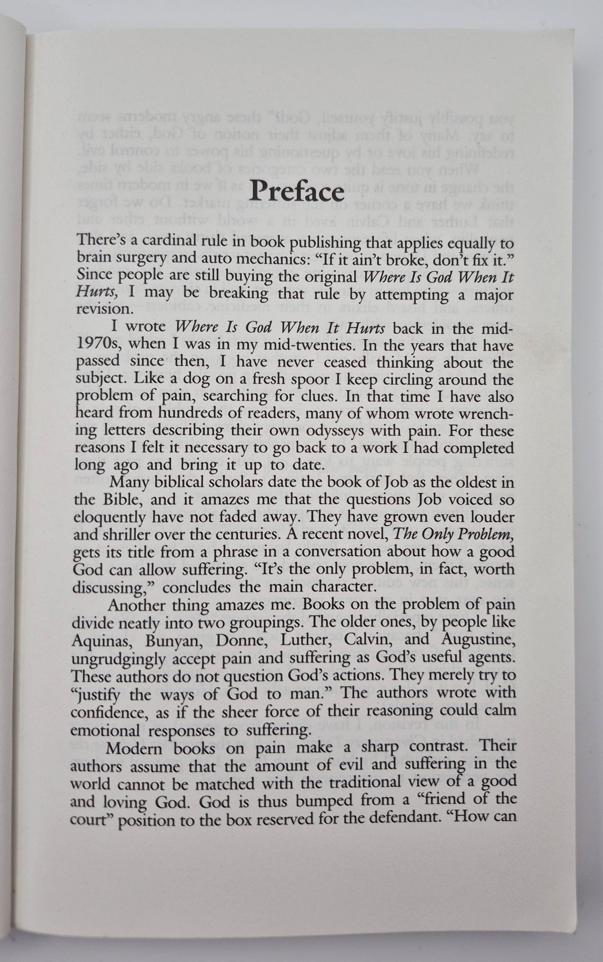 Where Is God When It Hurts? by Philip Yancey (Good, 1990, Pbk, 285 pgs, Zondervan)