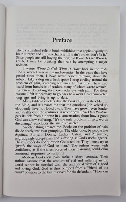 Where Is God When It Hurts? by Philip Yancey (Good, 1990, Pbk, 285 pgs, Zondervan)