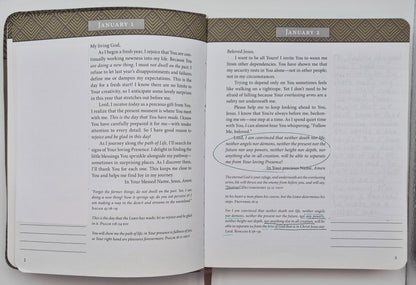 Jesus Listens Daily Devotional Prayer of Peace, Joy, and Hope Note-Taking Edition by Sarah Young (Good, 2022, Leathertouch, 383 pgs, Thomas Nelson)