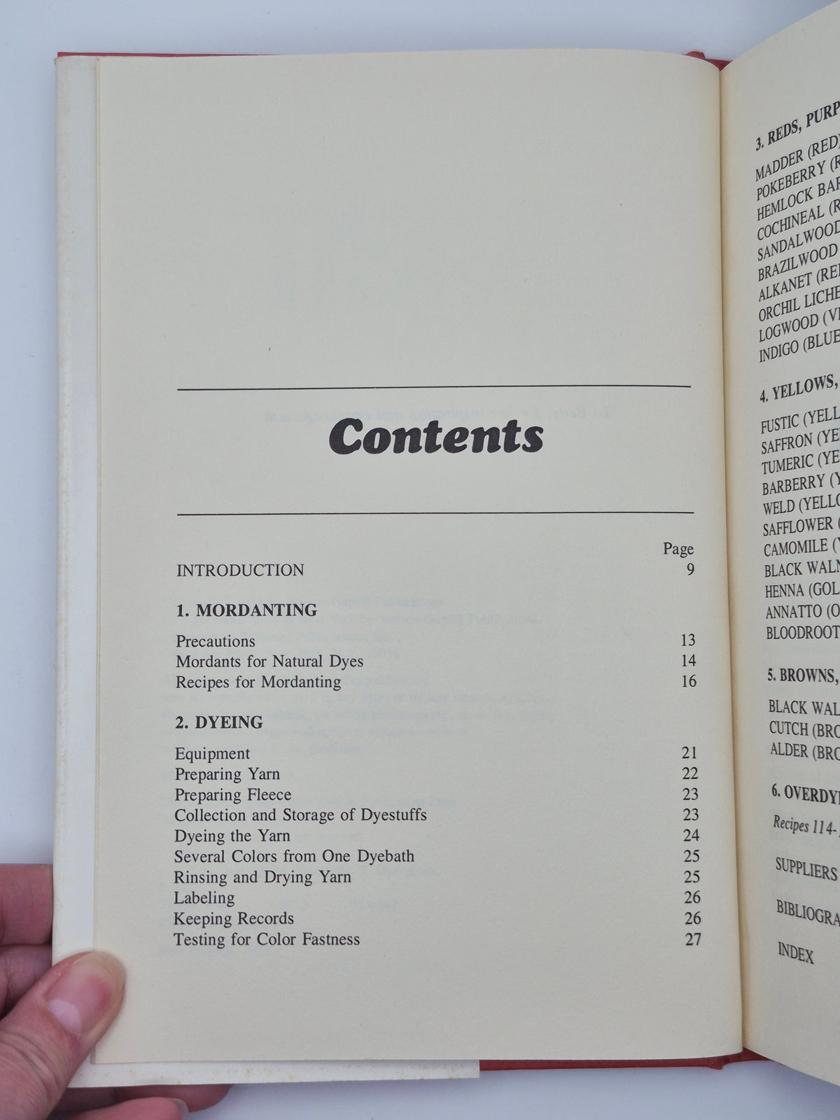 Ancient Dyes for Modern Weavers: 125 Recipes for Dyeing Yarns and Fabrics by Palmy Weigle (Very good, 1974, HC, 128 pgs, Watson-Guptill Pub.)