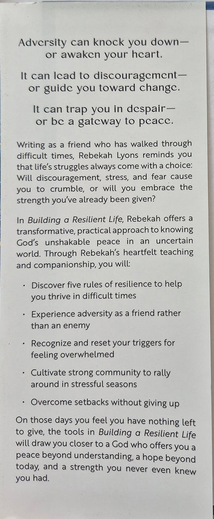 Building a Resilient Life: How Adversity Awakens Strength, Hope, and Meaning by Rebekah Lyons (New, 2023, HC, 255 pgs, Zondervan)