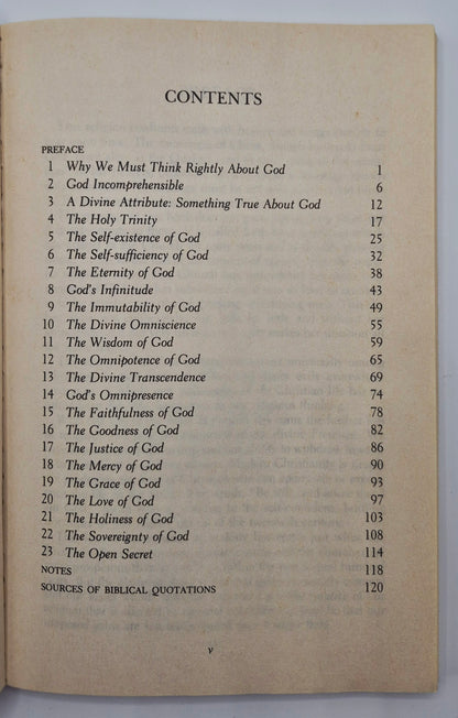 The Knowledge of the Holy by A. W. Tozer (Very Good, 1978, Pbk, 120 pgs, HarperOne)