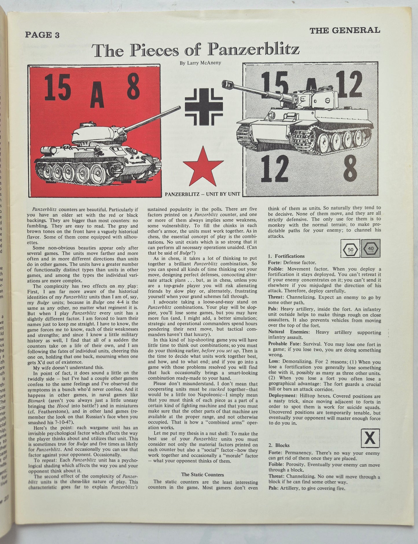 The Avalon Hill General Nov-Dec 1974 Vol. 11, No. 4 The Pieces of Panzerblitz
