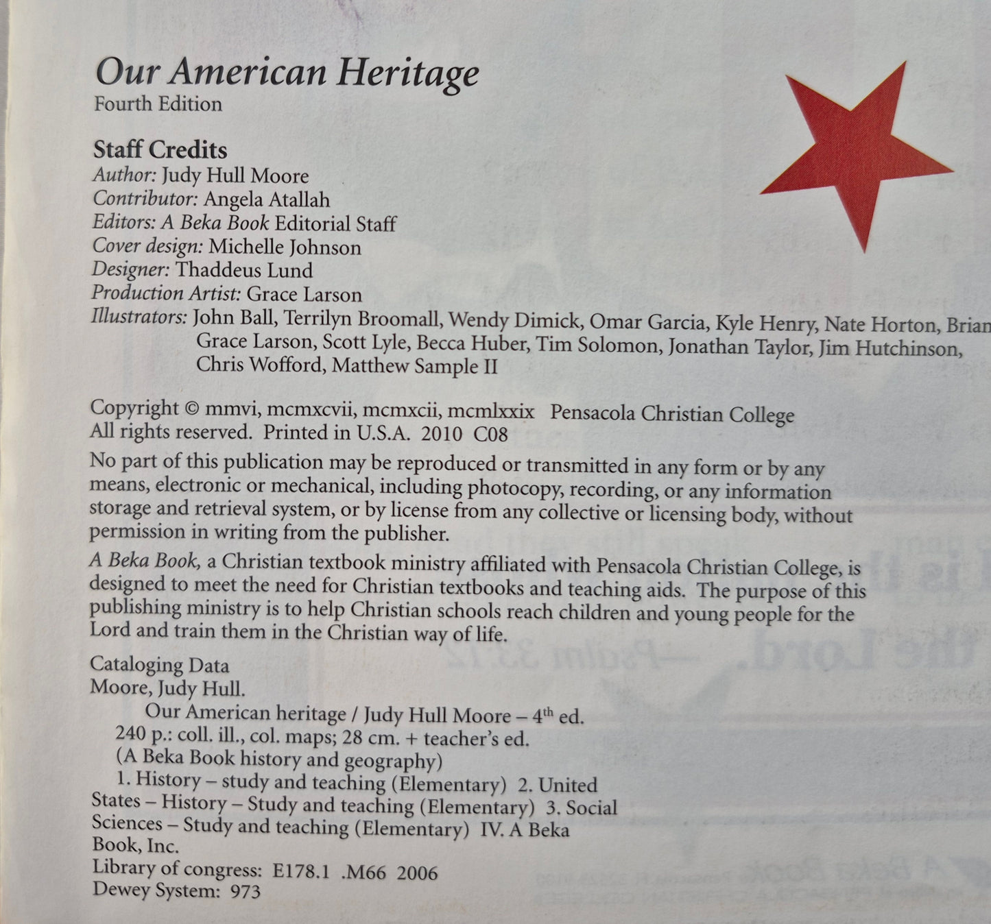Abeka Our American Heritage Grade 3 Lehrbuch 4. Auflage (Gut, 2006, Taschenbuch, 246 S.)