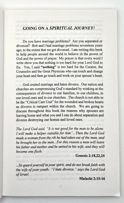 The Spiritual Journey Toward a Healed Marriage by Charlyne Steinkamp (Very Good, 2002, Pbk, 135 pgs, Rejoice Ministries)