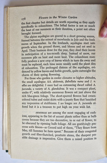 Flowers in the Winter Garden by M. M. Graff (Very good, 1966, HC, 203 pgs, Doubleday & Co)