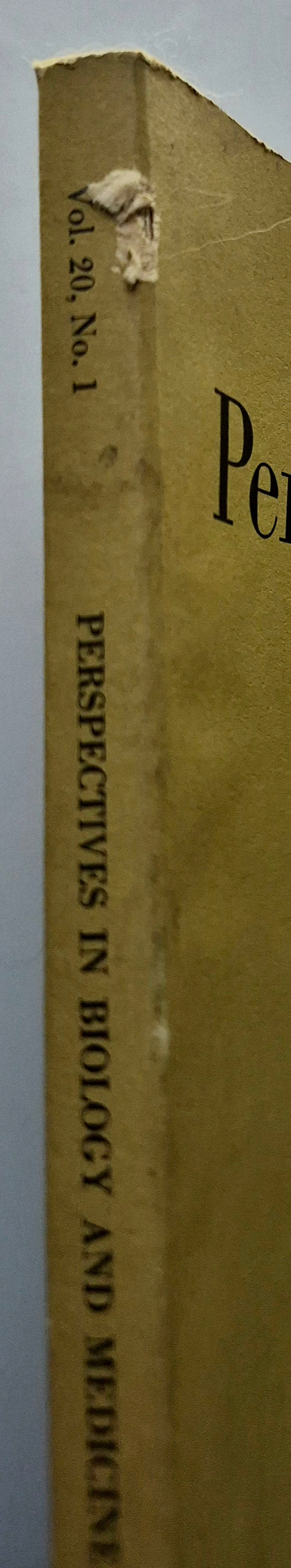 Perspectives in Biology and Medicine Volume 20 Number 1 (Good, Autumn 1976, Pbk, 174 pgs, The University of Chicago Press)